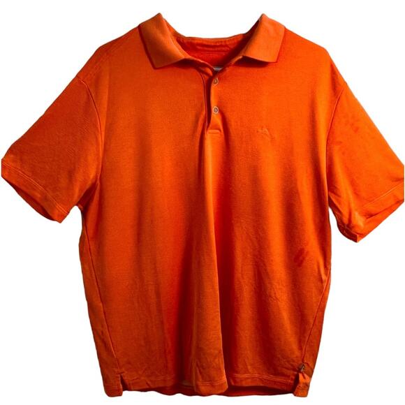 Tommy Bahama solid Orange Polo Shirt Large L - Picture 1 of 4
